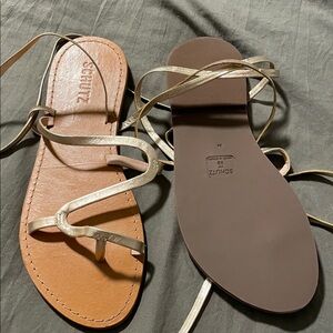 SCHUTZ Metallic Gold Strappy Sandals